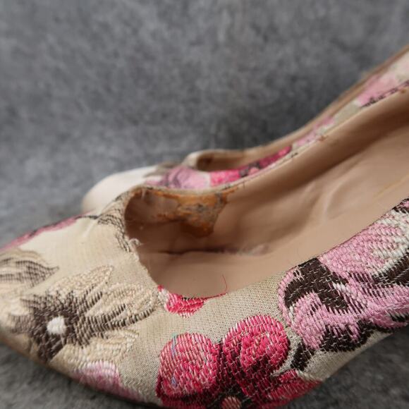 Kelly & Katie Shoes Womens 7 Floral Pump Block Heel Slip On Fashion Event Formal - Picture 5 of 14